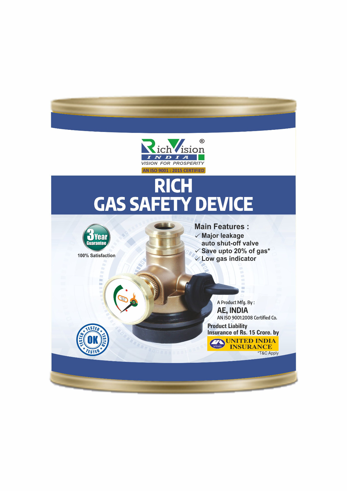 RICH GAS SAFETY DEVICE VERTICAL